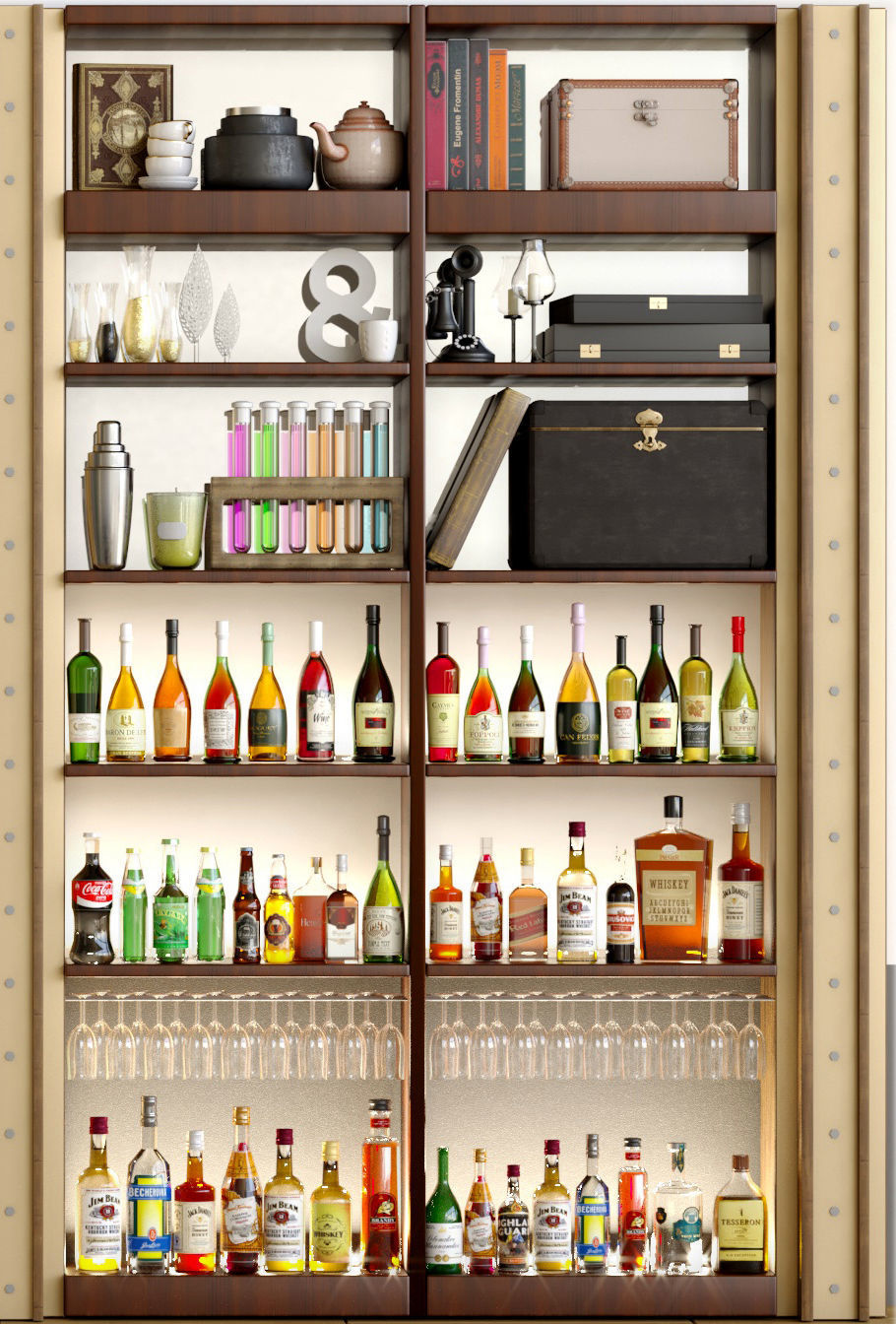 Alcohol Bar Set 4 3D model_3