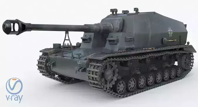 Tank K18 Auf Panzer Vray  3D model