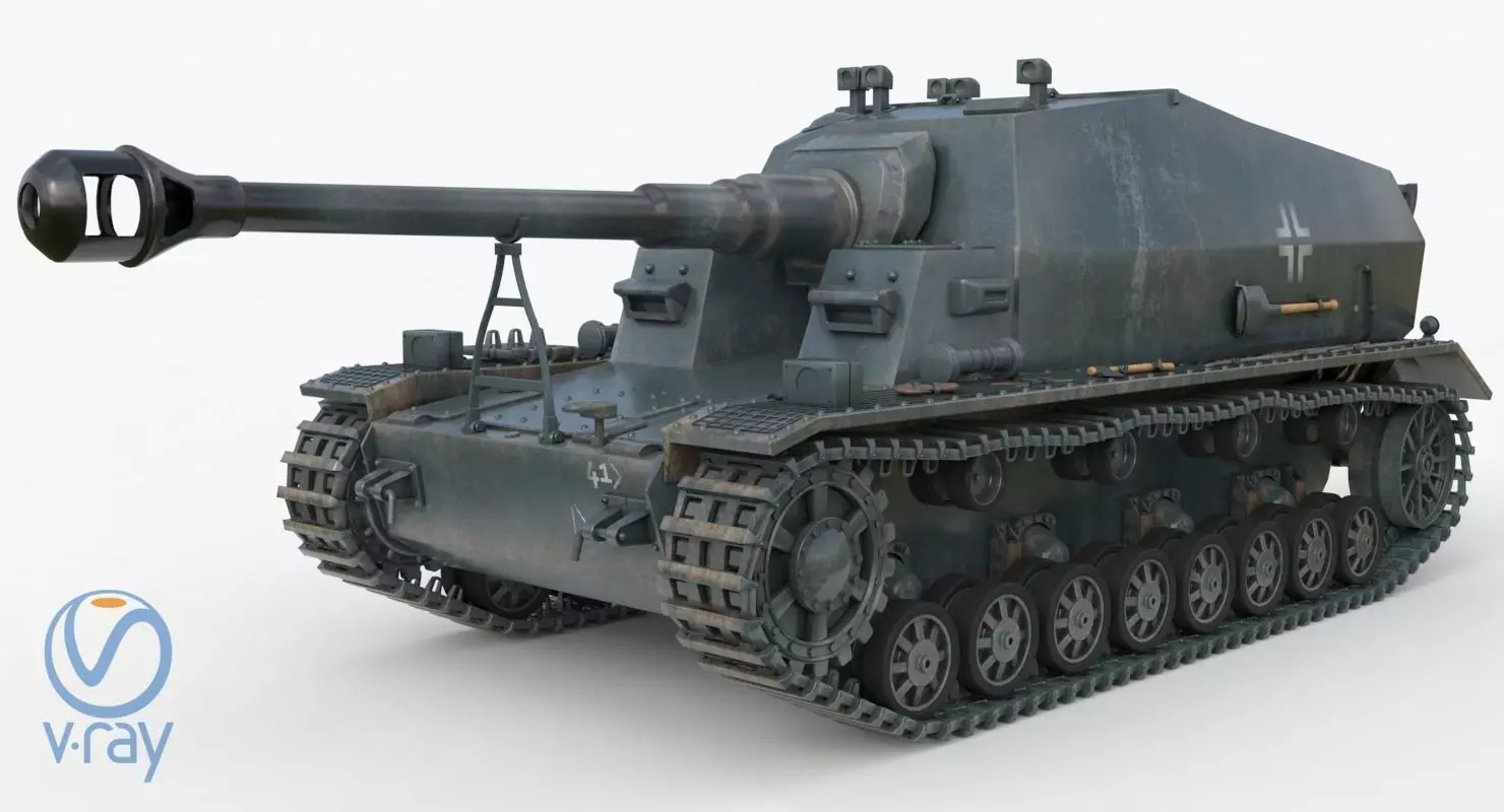 Tank K18 Auf Panzer Vray  3D model_0