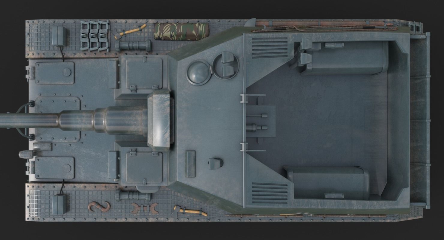 Tank K18 Auf Panzer Vray  3D model_12