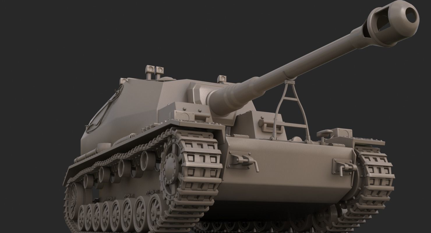 Tank K18 Auf Panzer Clay Mental Ray 3D model_16