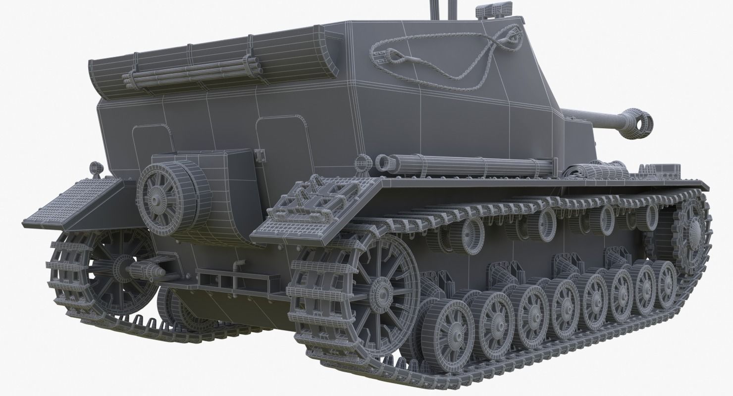 Tank K18 Auf Panzer Clay Mental Ray 3D model_21