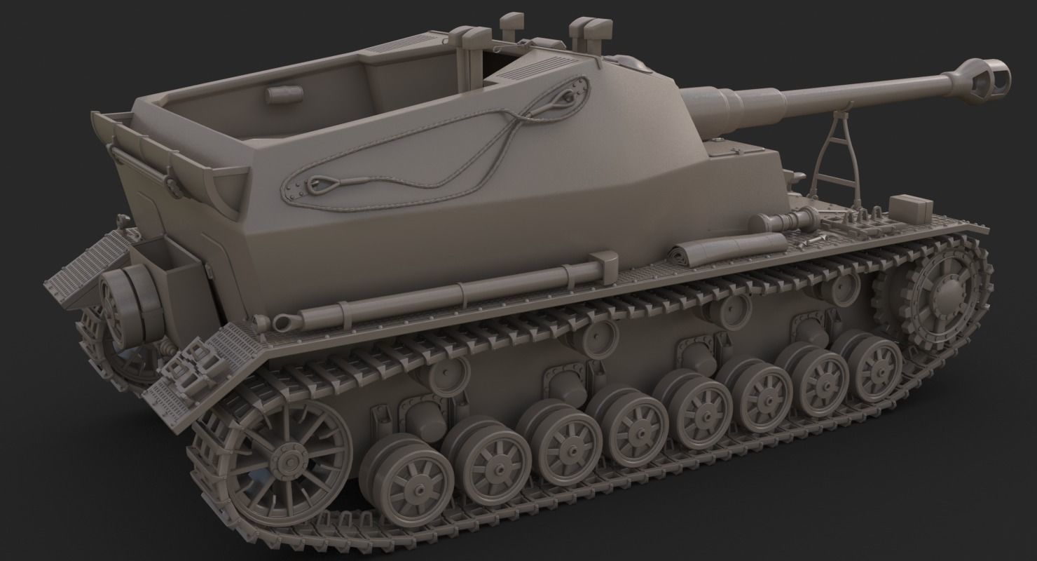 Tank K18 Auf Panzer Clay Mental Ray 3D model_11