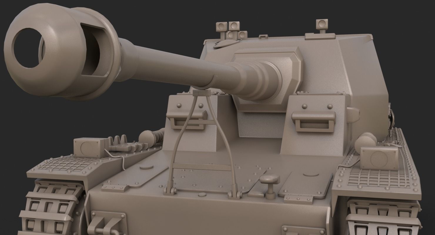 Tank K18 Auf Panzer Clay Mental Ray 3D model_17