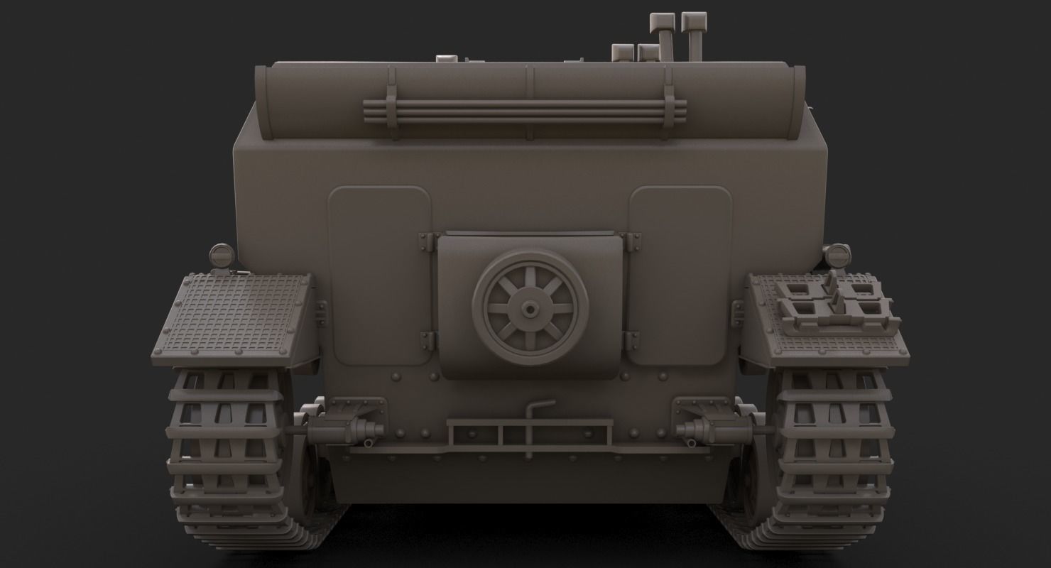 Tank K18 Auf Panzer Clay Mental Ray 3D model_7
