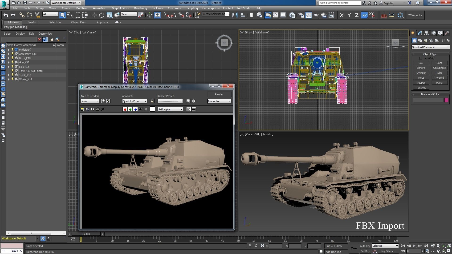 Tank K18 Auf Panzer Clay Mental Ray 3D model_27