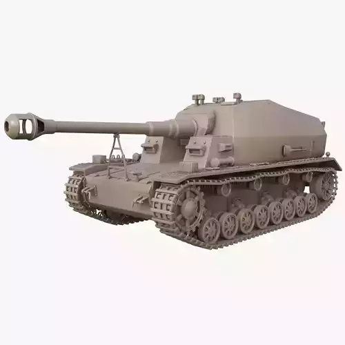 Tank K18 Auf Panzer Clay Mental Ray 3D model