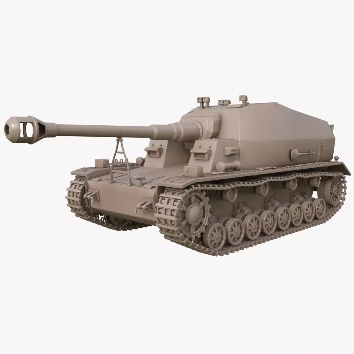 Tank K18 Auf Panzer Clay Mental Ray 3D model_0