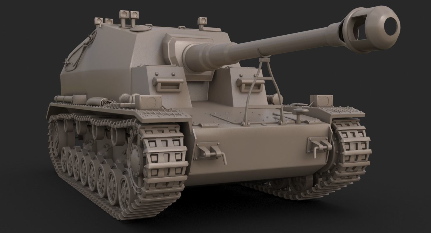 Tank K18 Auf Panzer Clay Mental Ray 3D model_15