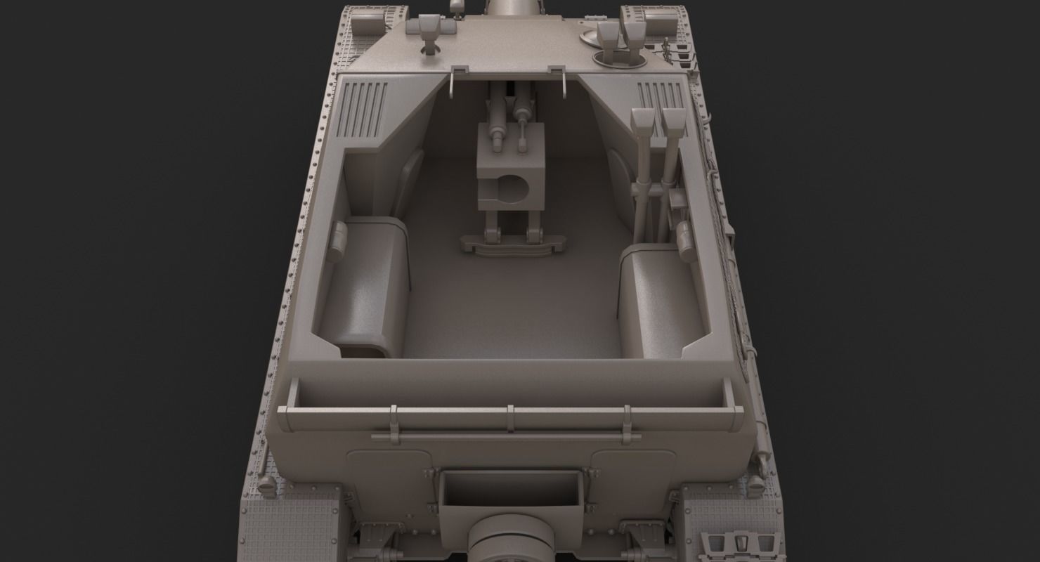 Tank K18 Auf Panzer Clay Mental Ray 3D model_8