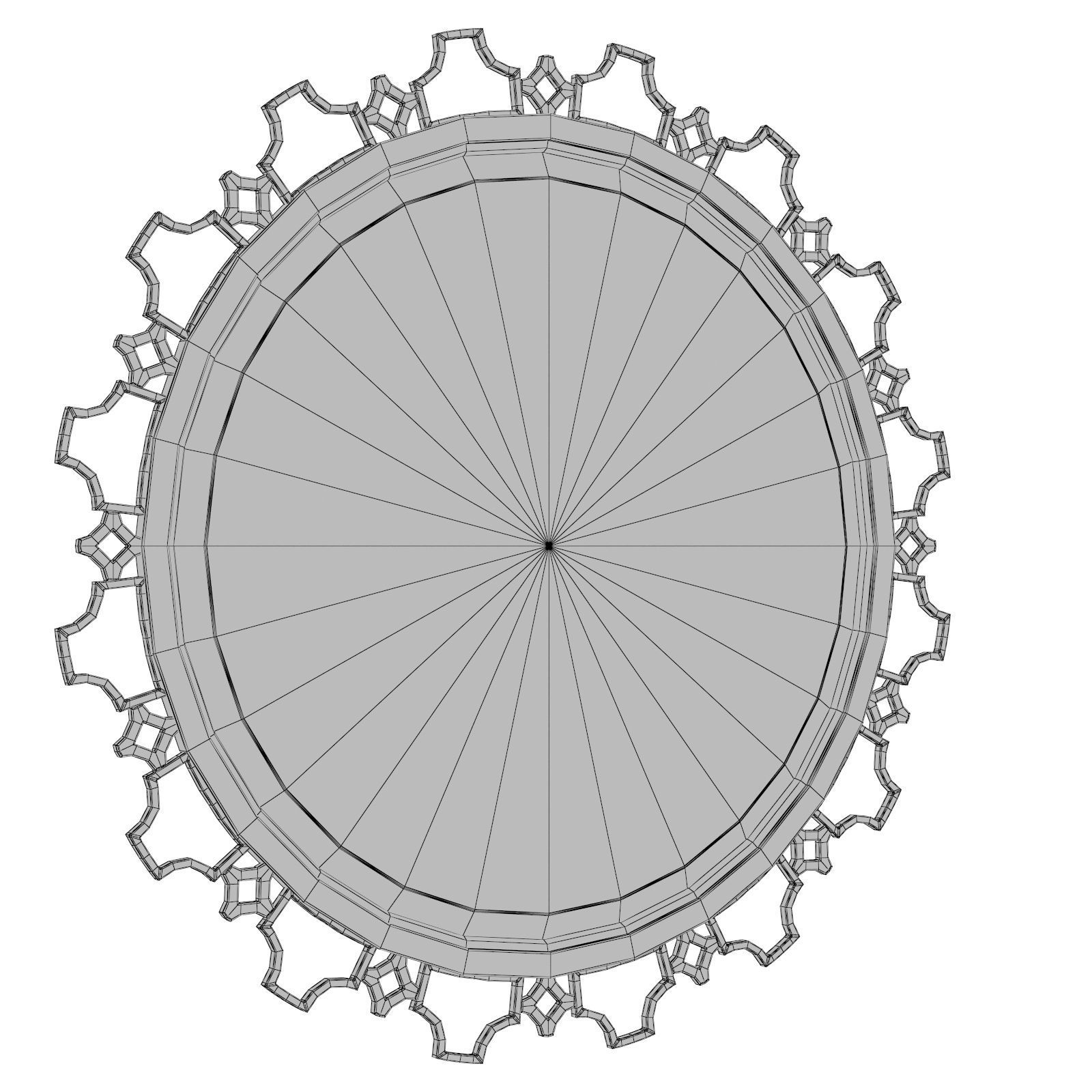 Domaine Blanc Round Mirror 374-333 3D model_2