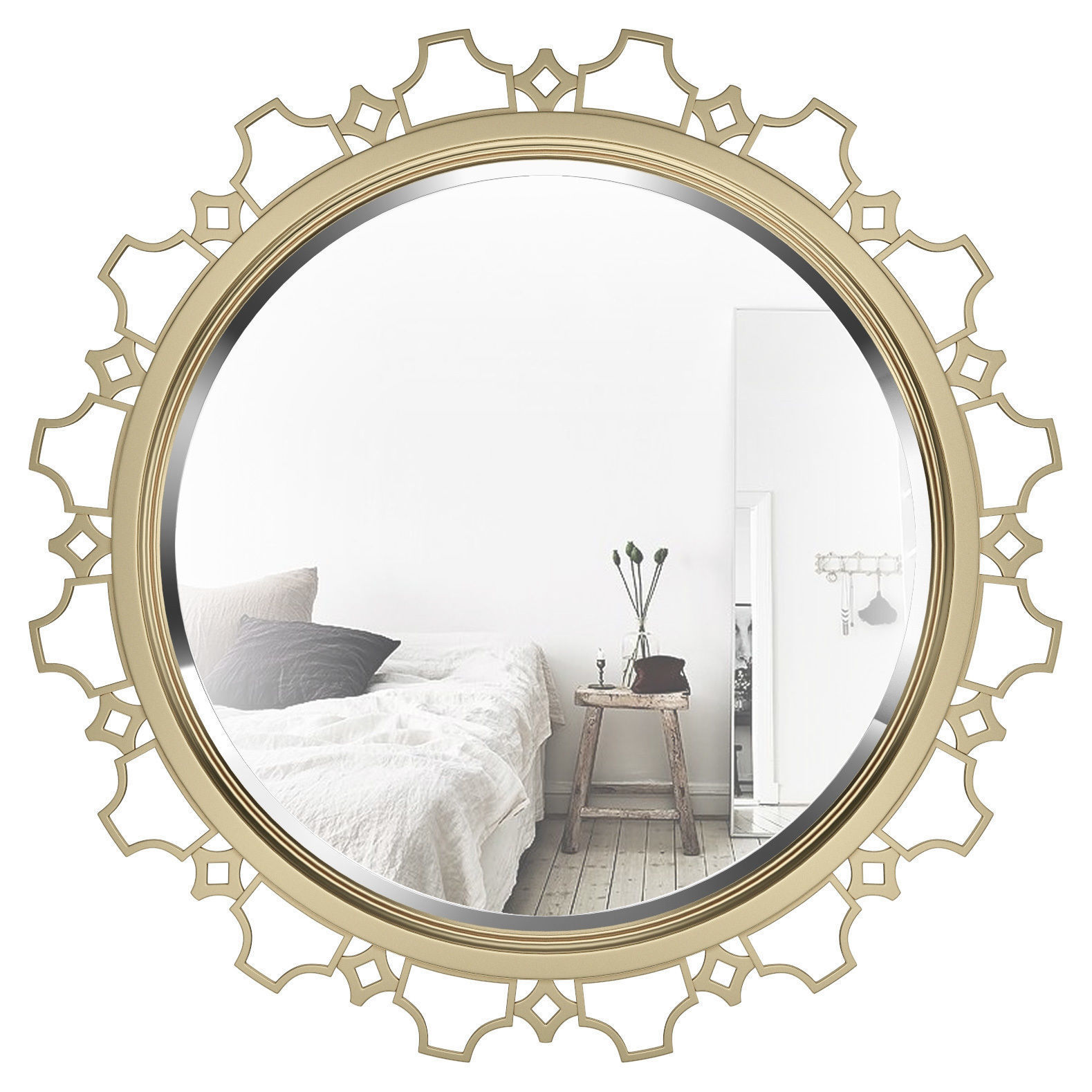Domaine Blanc Round Mirror 374-333 3D model_1