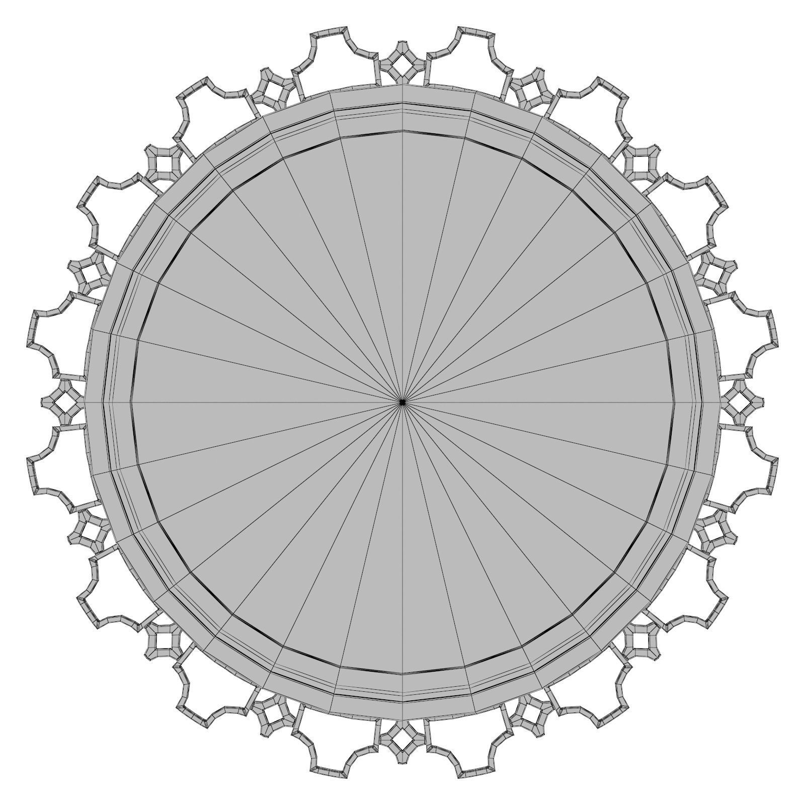 Domaine Blanc Round Mirror 374-333 3D model_5
