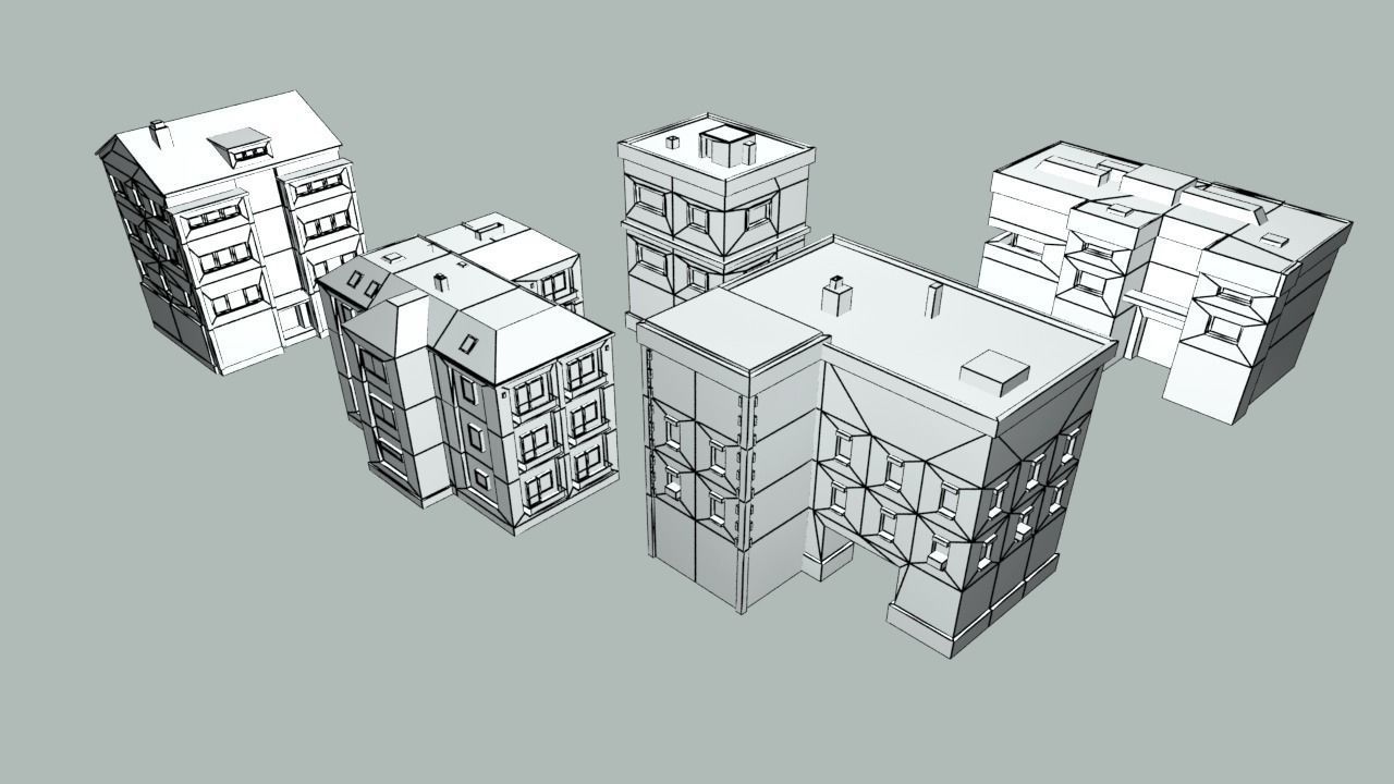 Lowpoly City Collection military base in desert Low-poly 3D model_12