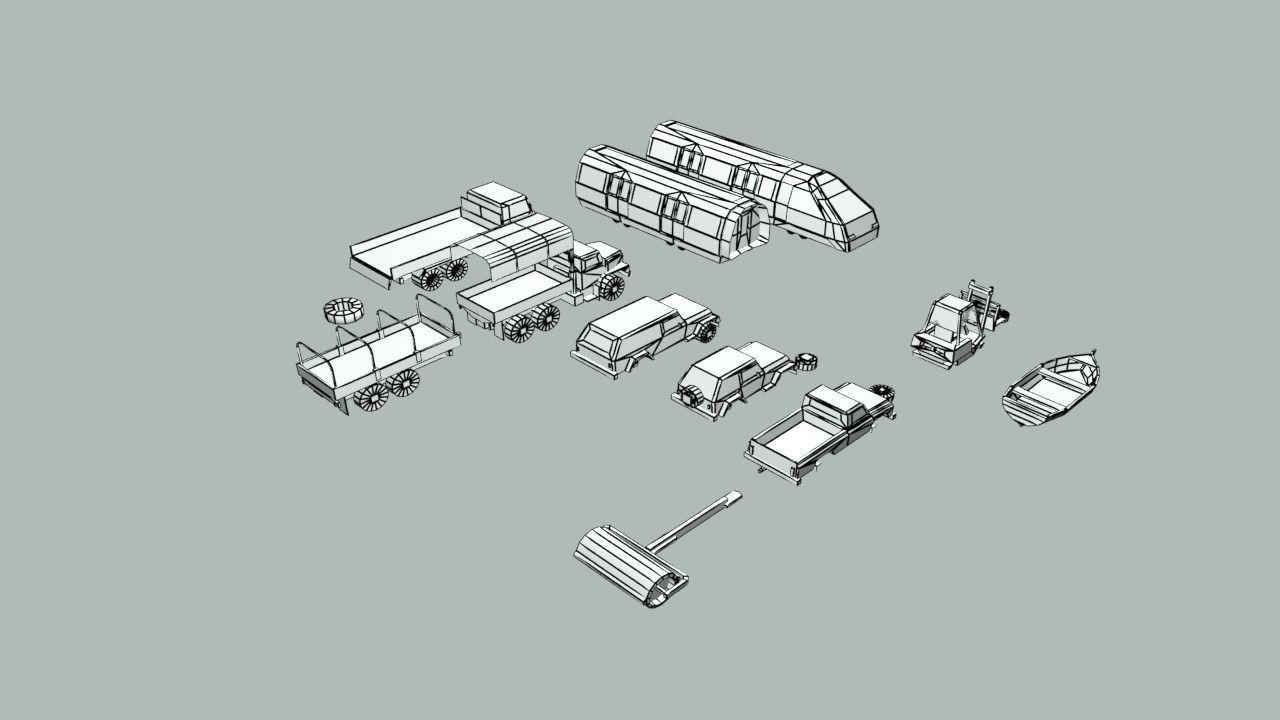 Lowpoly City Collection military base in desert Low-poly 3D model_8