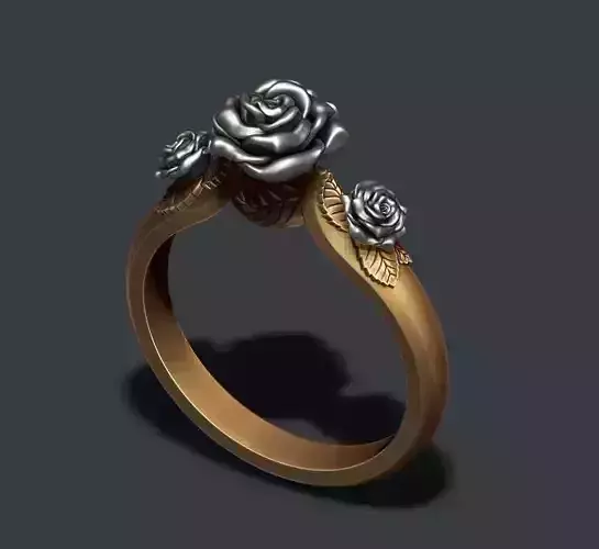 Rose ring 3D print model