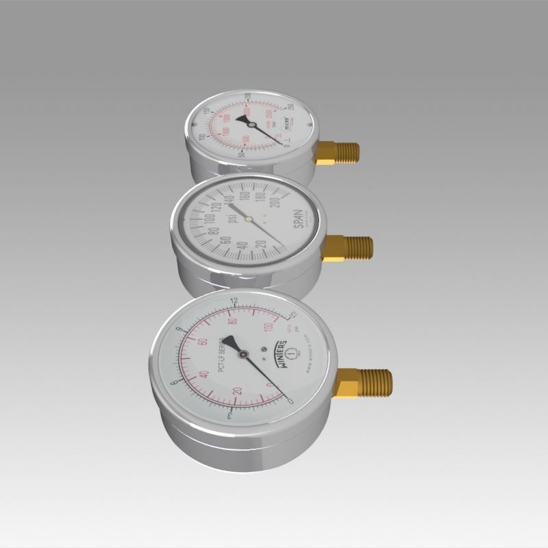 Pressure Gauge 3D model_7