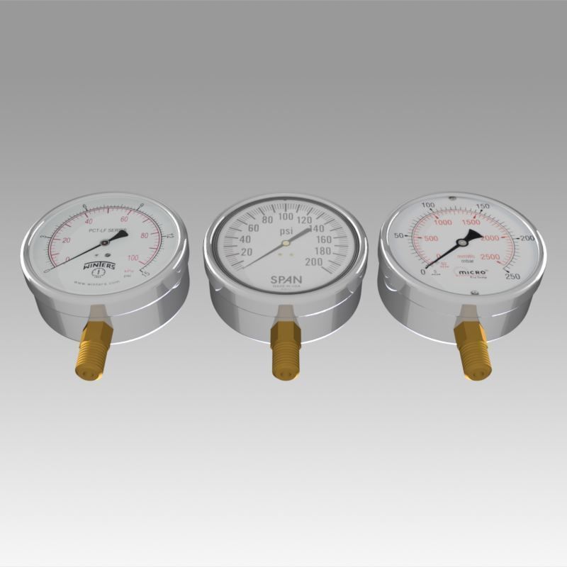 Pressure Gauge 3D model_1