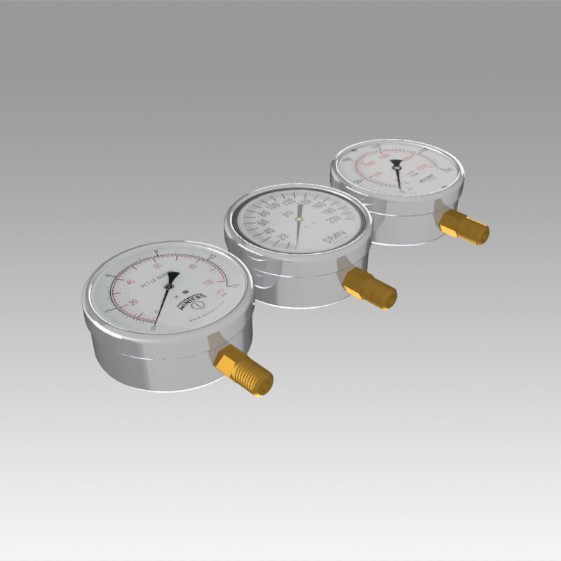 Pressure Gauge 3D model_8