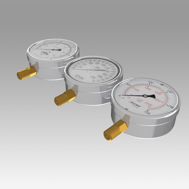 Pressure Gauge 3D model_2