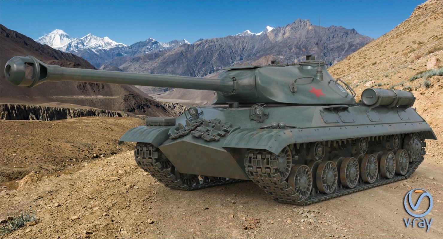 Tank IS 3M Vray 3D model_2