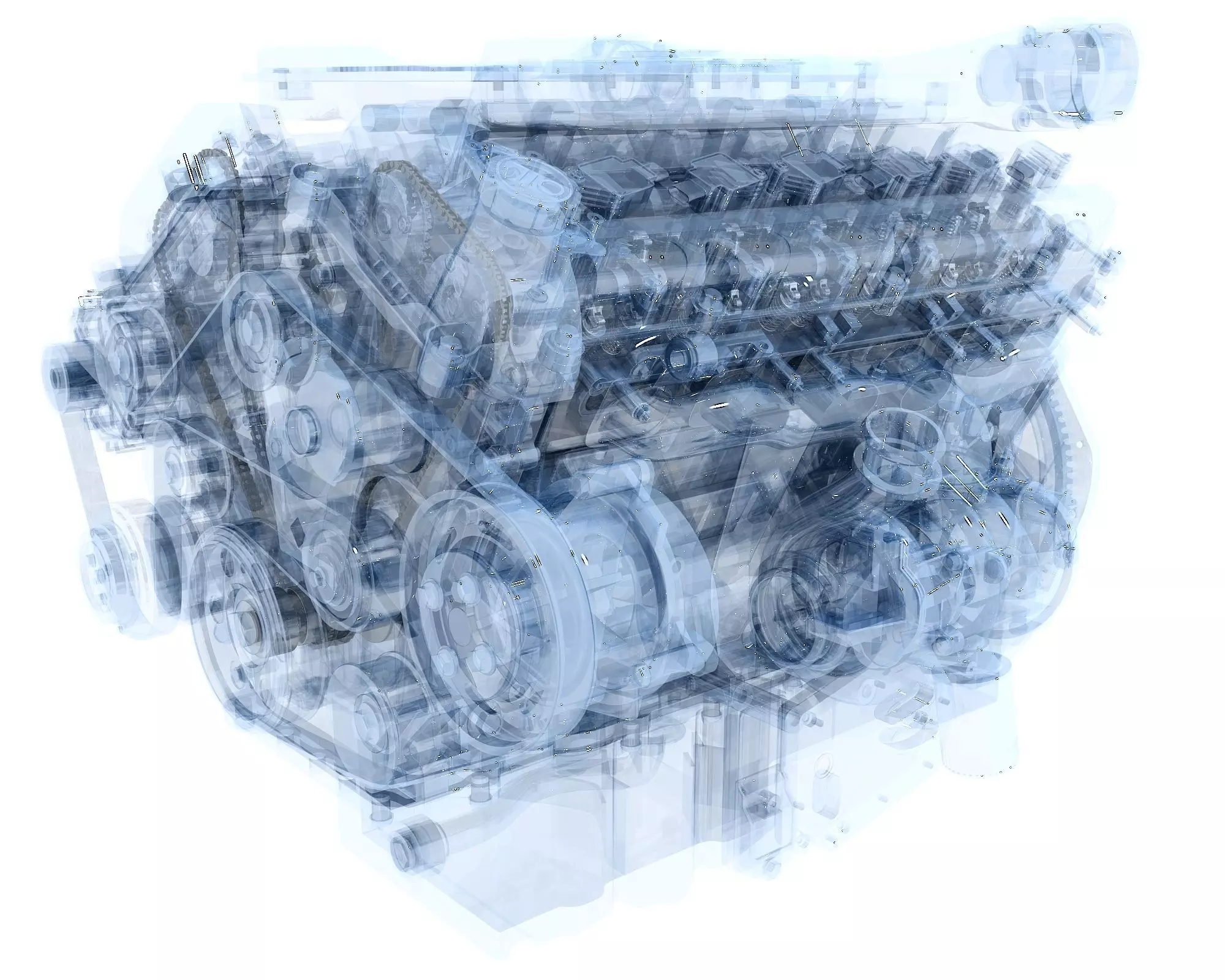 Animation V12 Engine 3D model_0