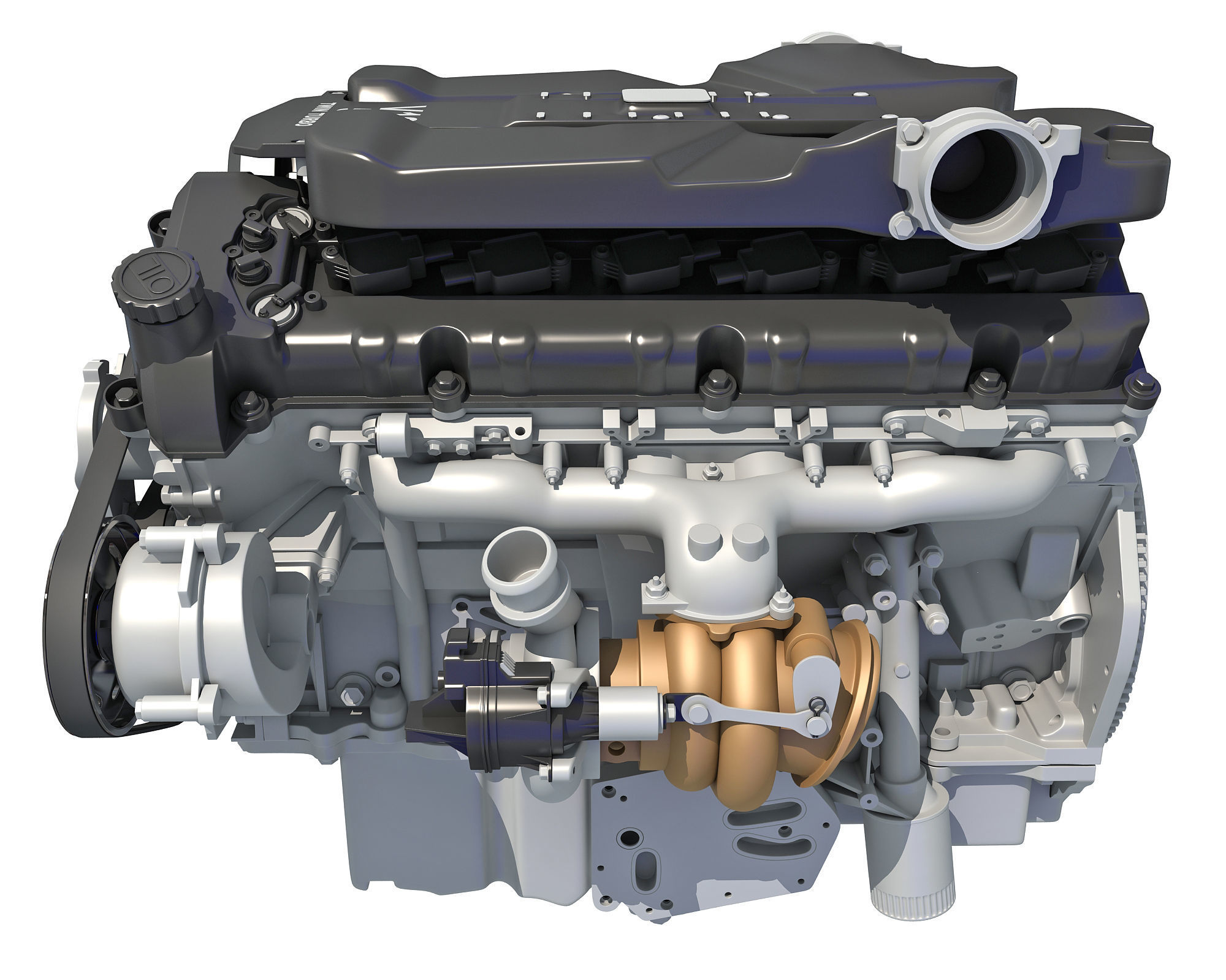 Animation V12 Engine 3D model_16