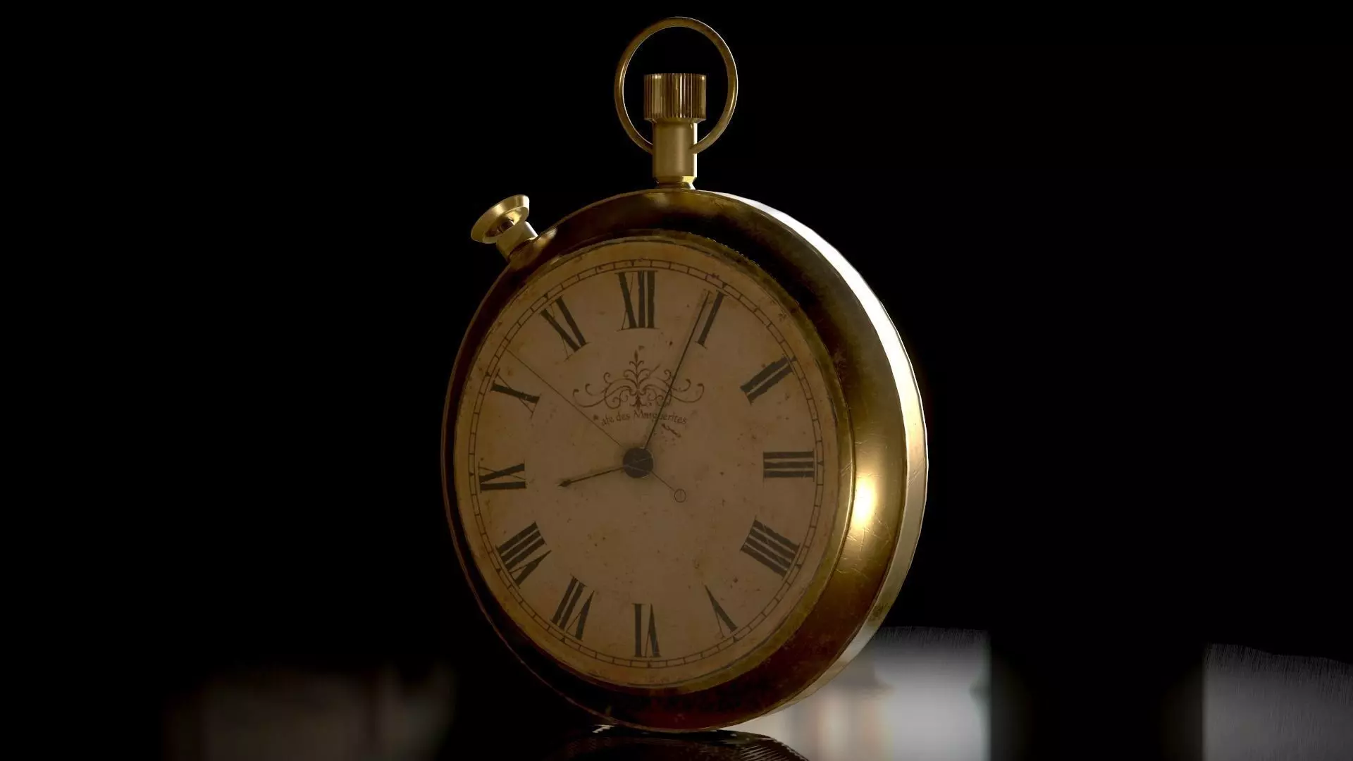 VINTAGE WATCH Low-poly 3D model_0