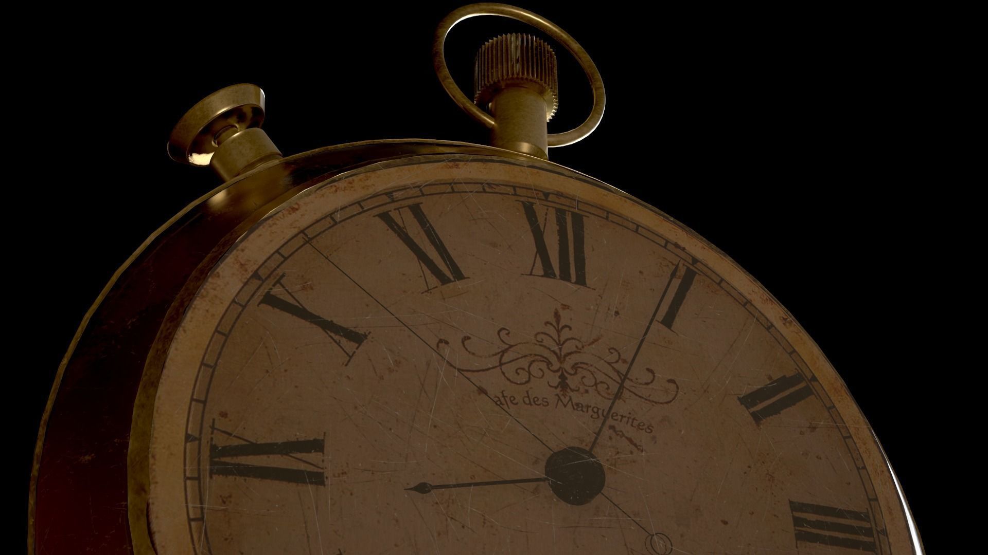 VINTAGE WATCH Low-poly 3D model_1