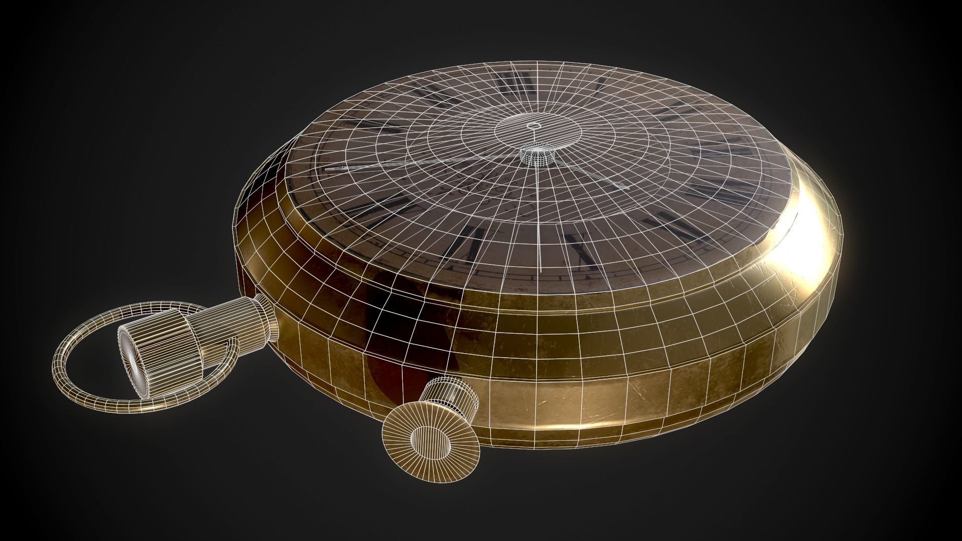 VINTAGE WATCH Low-poly 3D model_4