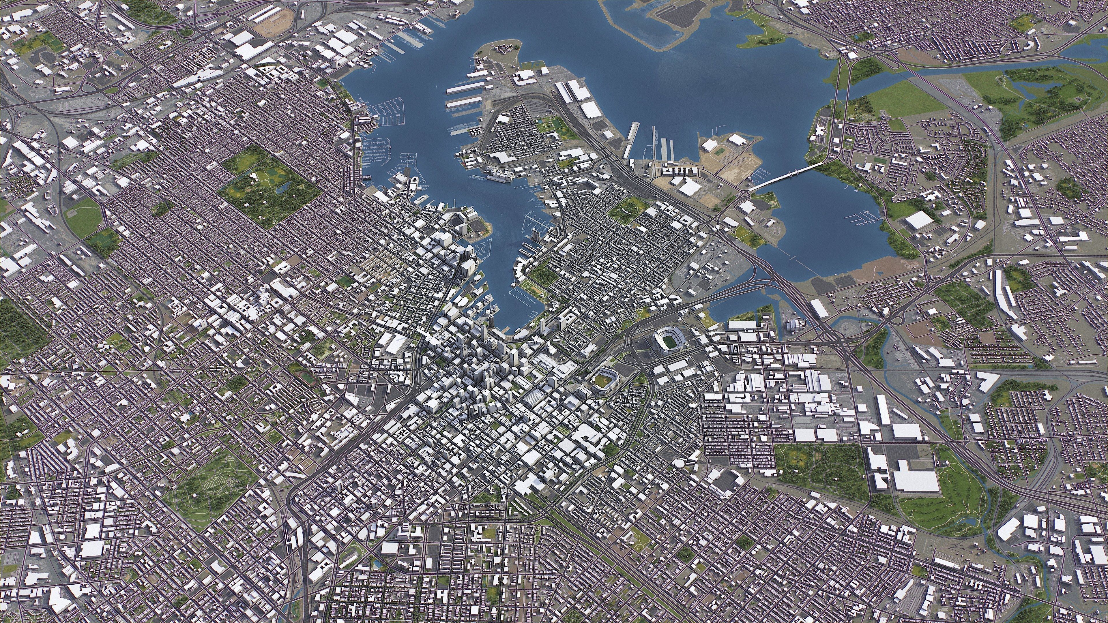 Baltimore - 3D City Model Low-poly 3D model_11