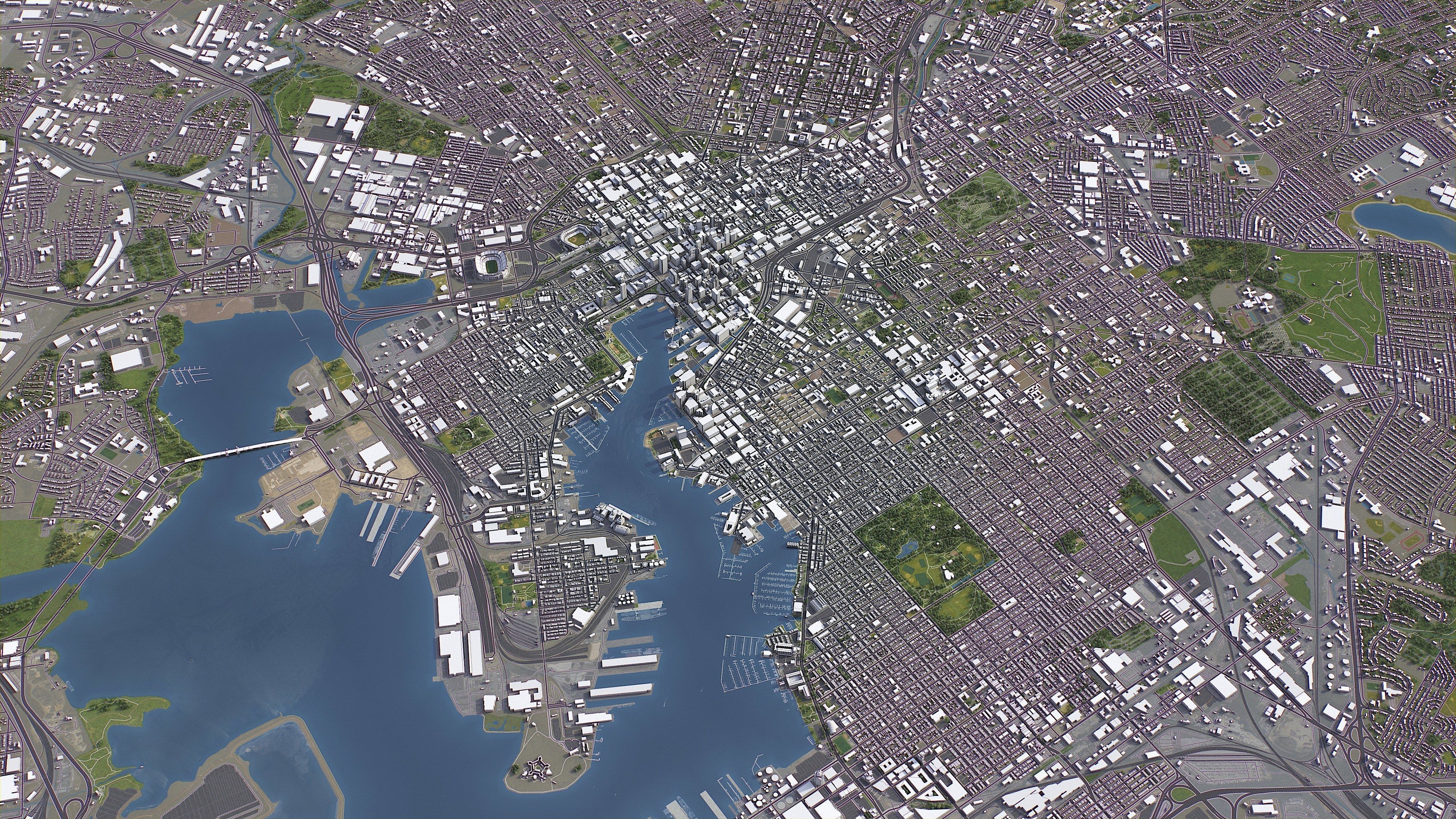 Baltimore - 3D City Model Low-poly 3D model_14