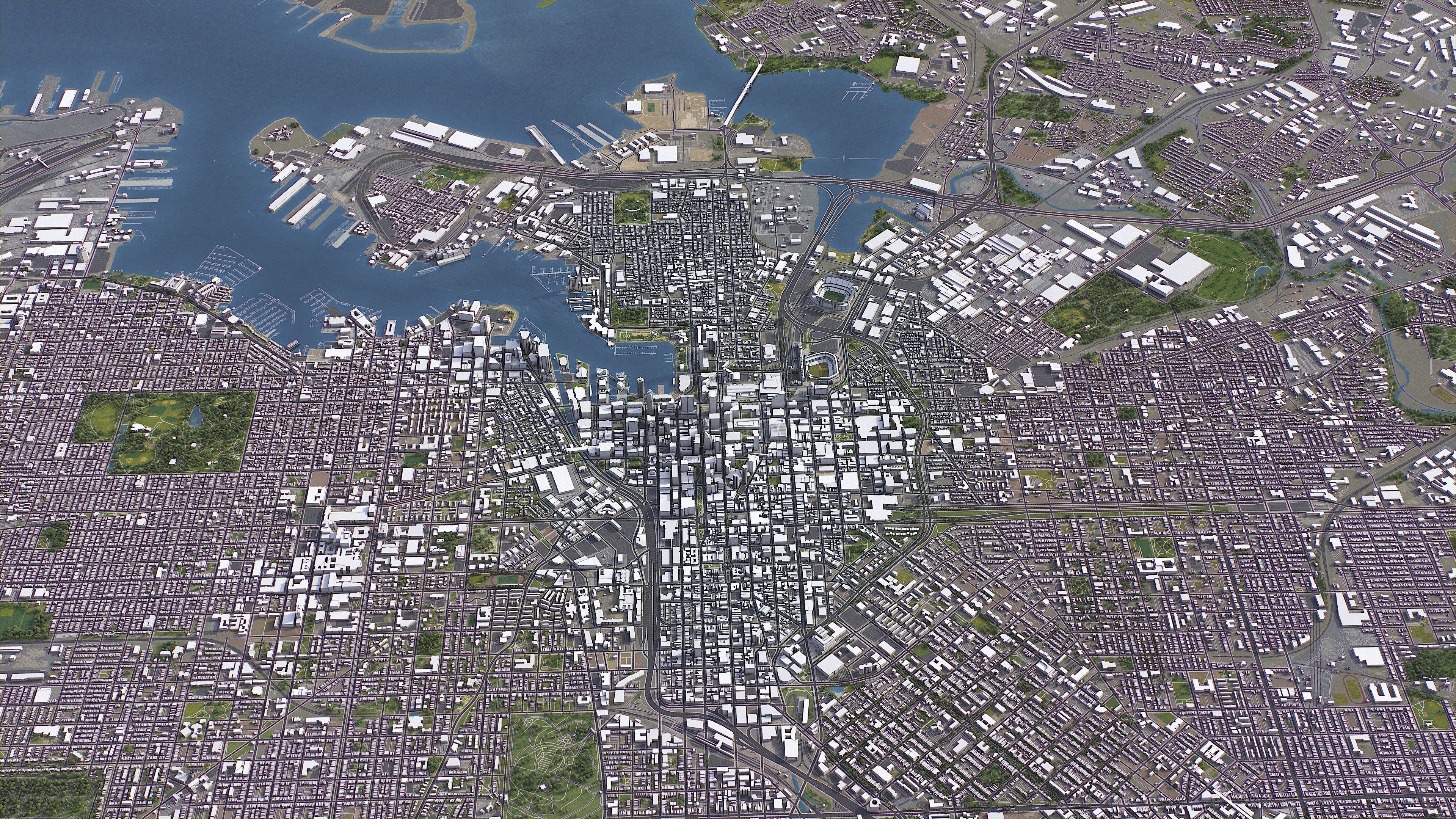 Baltimore - 3D City Model Low-poly 3D model_12
