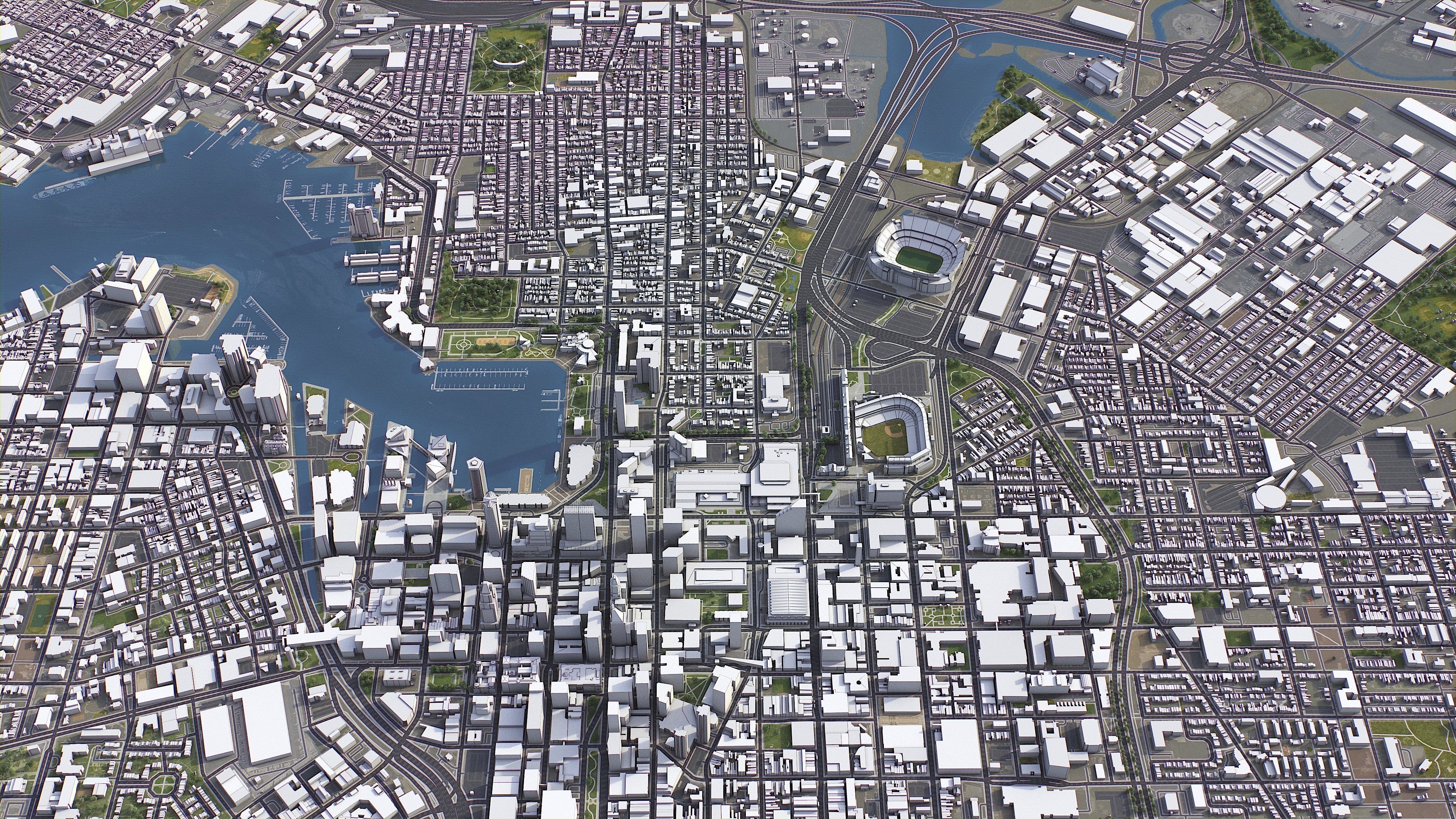 Baltimore - 3D City Model Low-poly 3D model_4