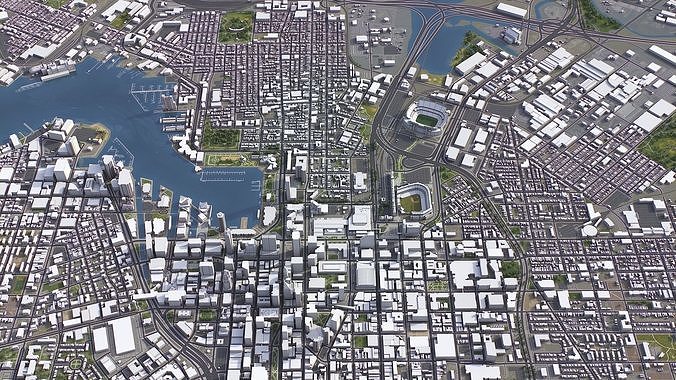 Baltimore - 3D City Model Low-poly 3D model 5