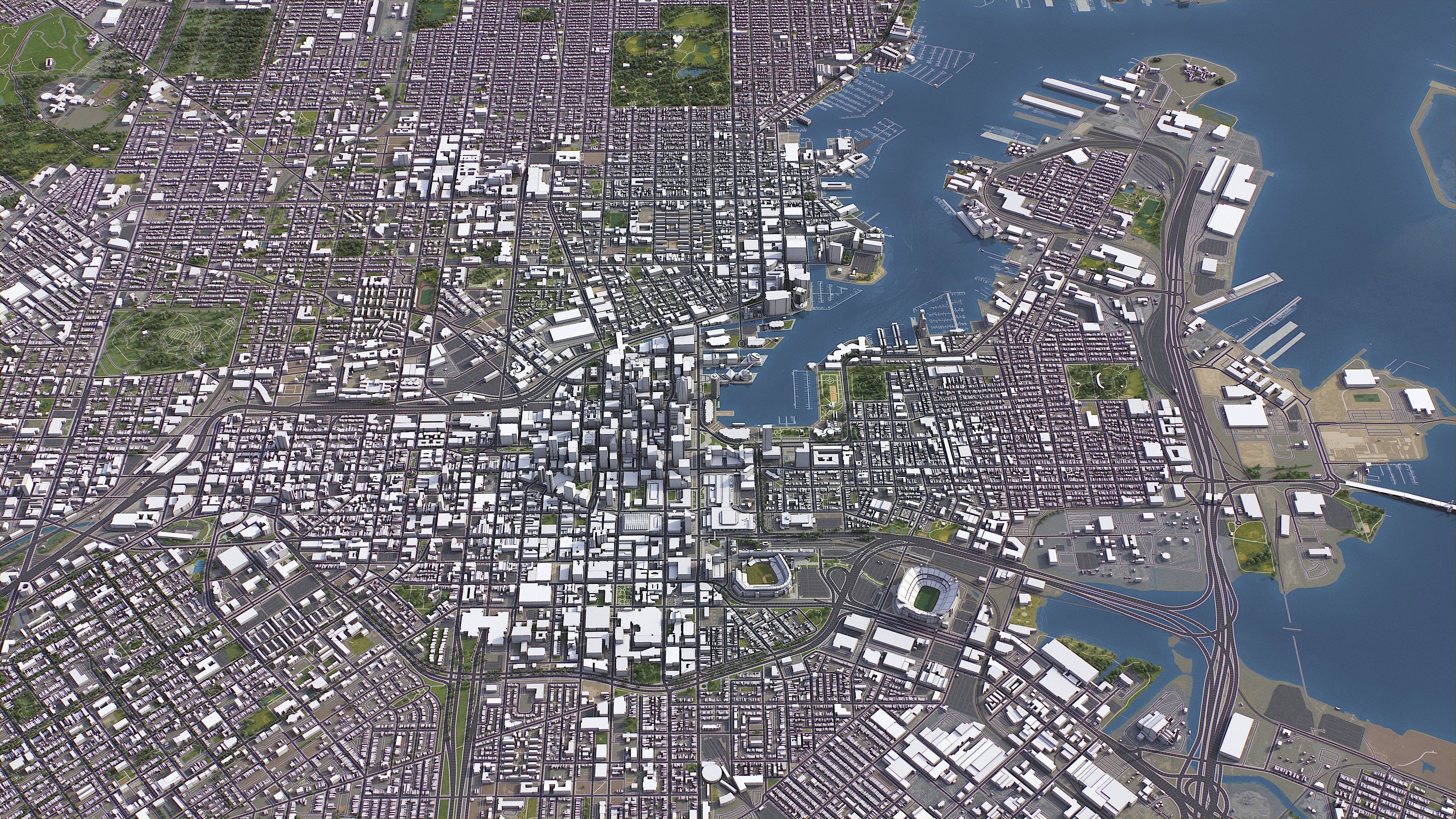 Baltimore - 3D City Model Low-poly 3D model_10