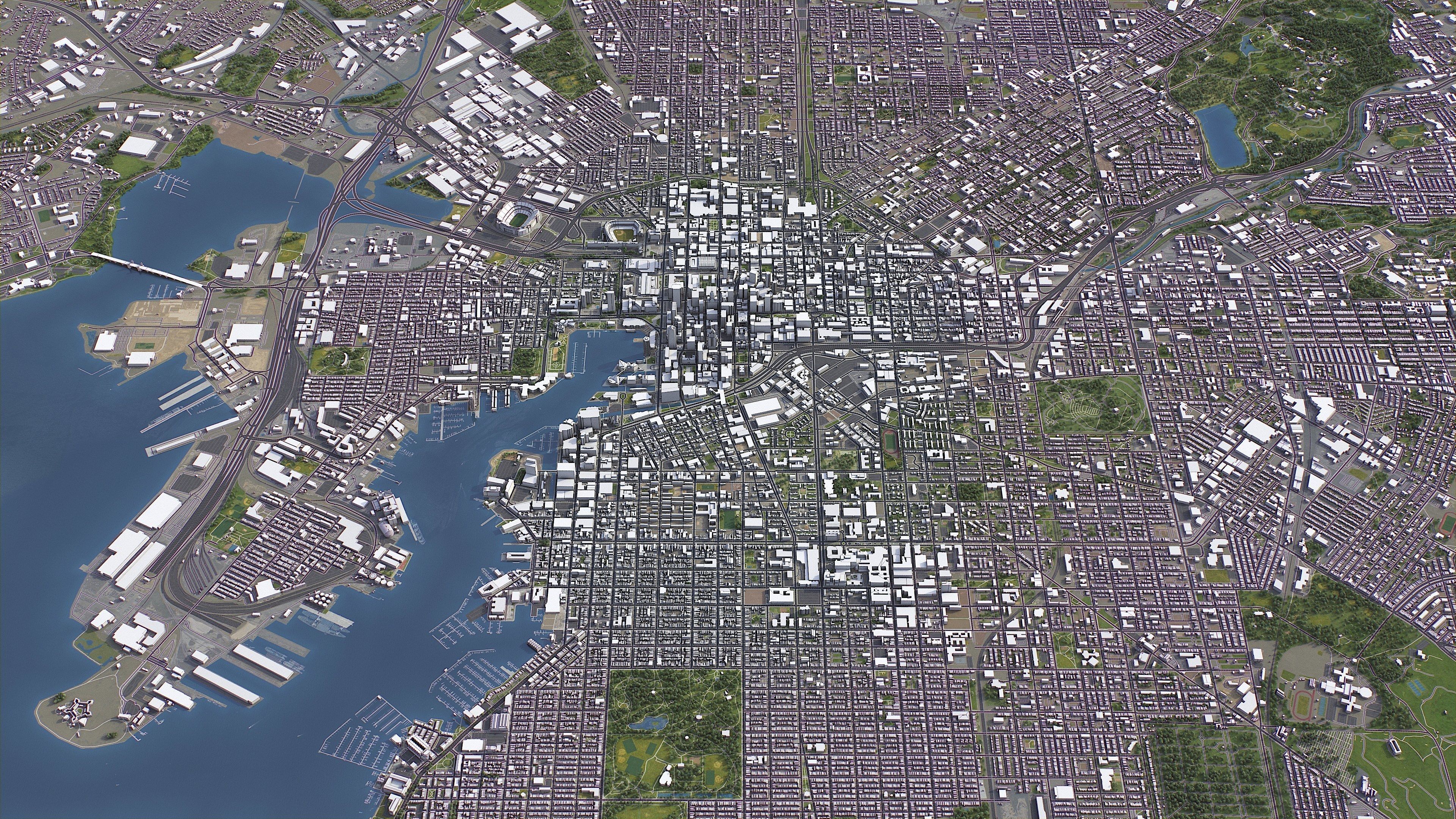 Baltimore - 3D City Model Low-poly 3D model_13