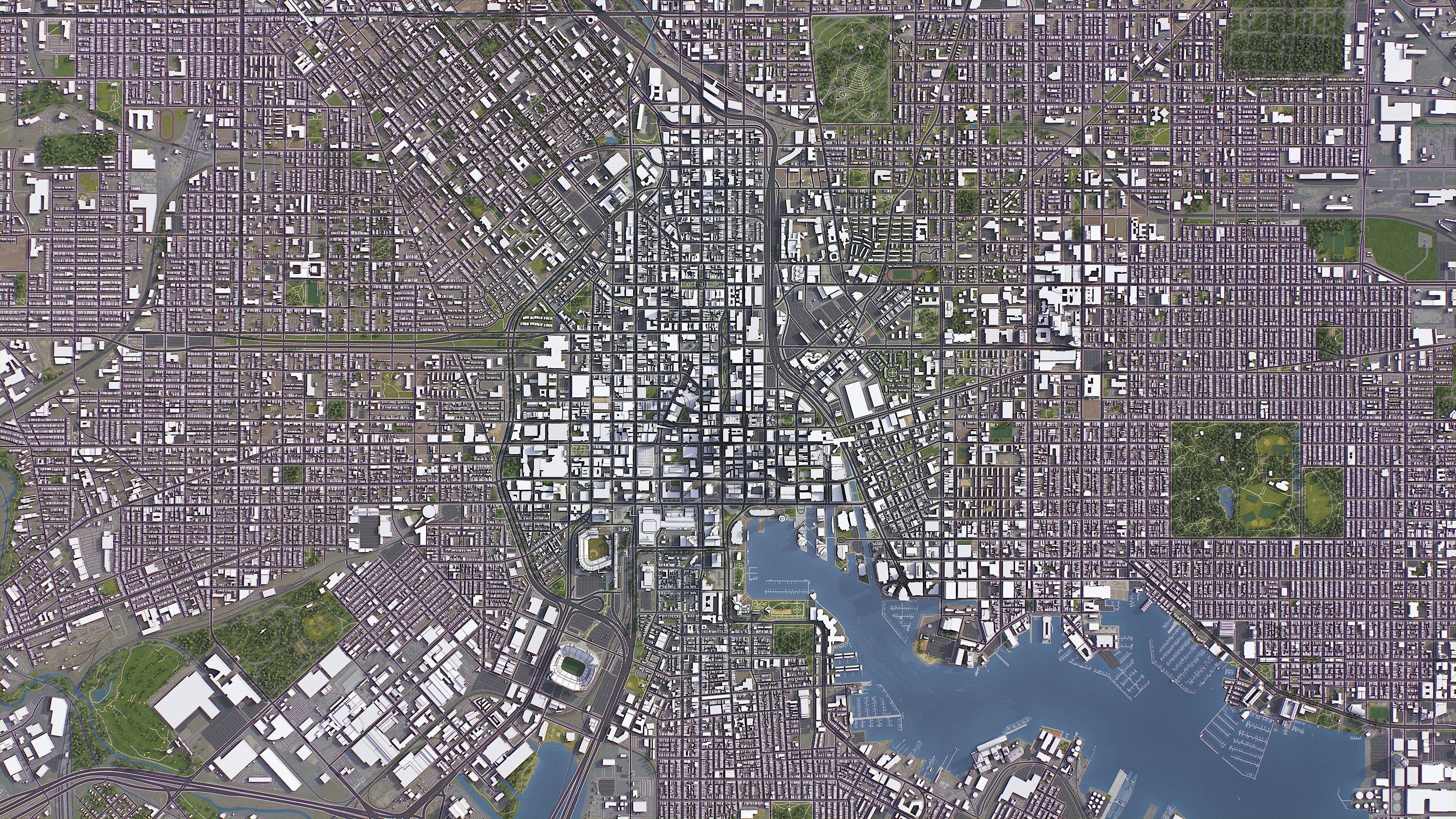 Baltimore - 3D City Model Low-poly 3D model_16