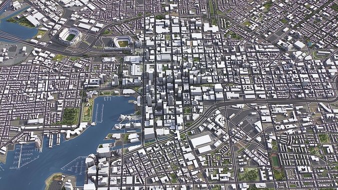 Baltimore - 3D City Model Low-poly 3D model 6