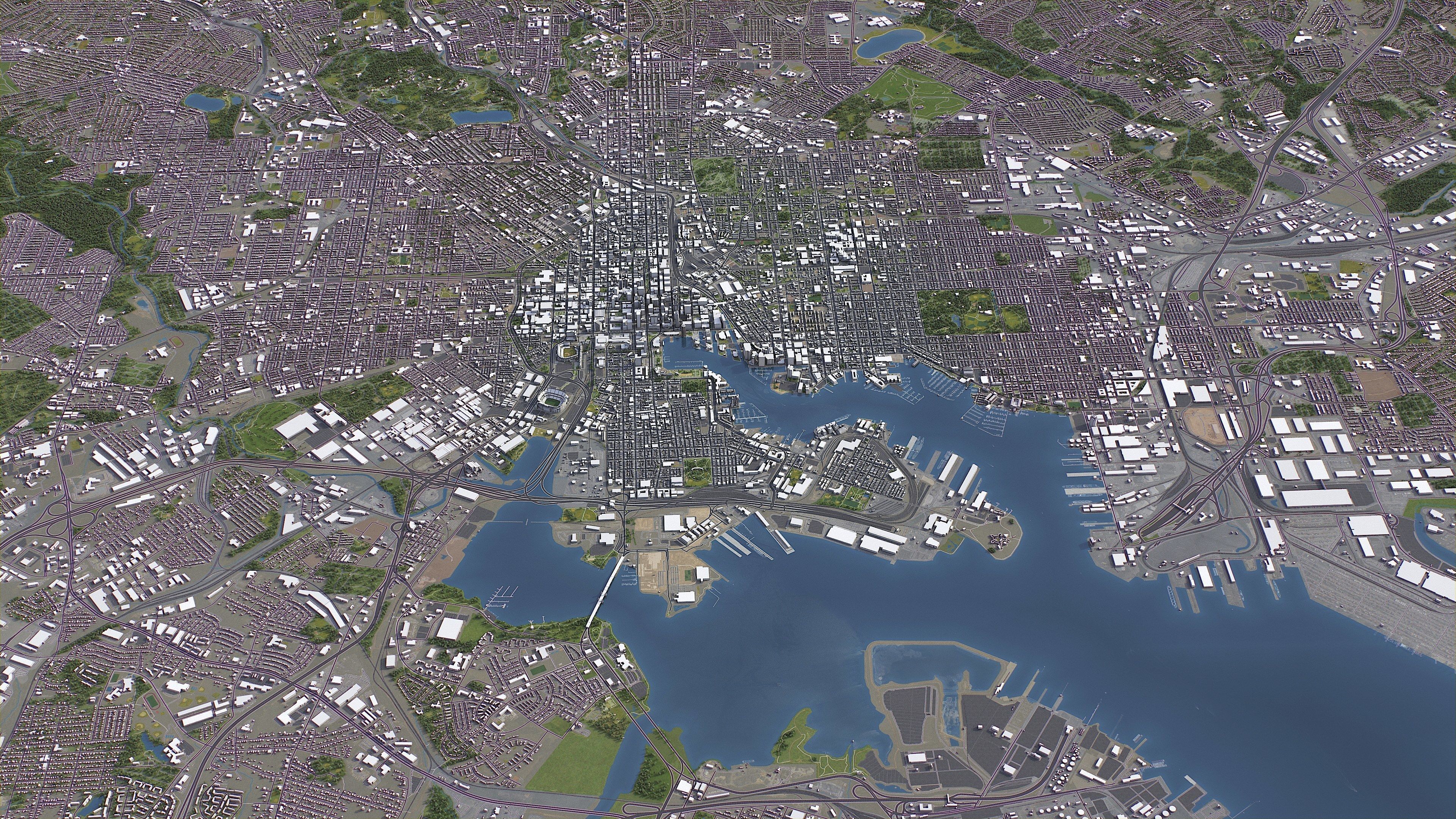 Baltimore - 3D City Model Low-poly 3D model_15