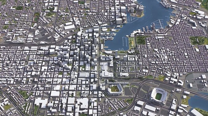 Baltimore - 3D City Model Low-poly 3D model 4