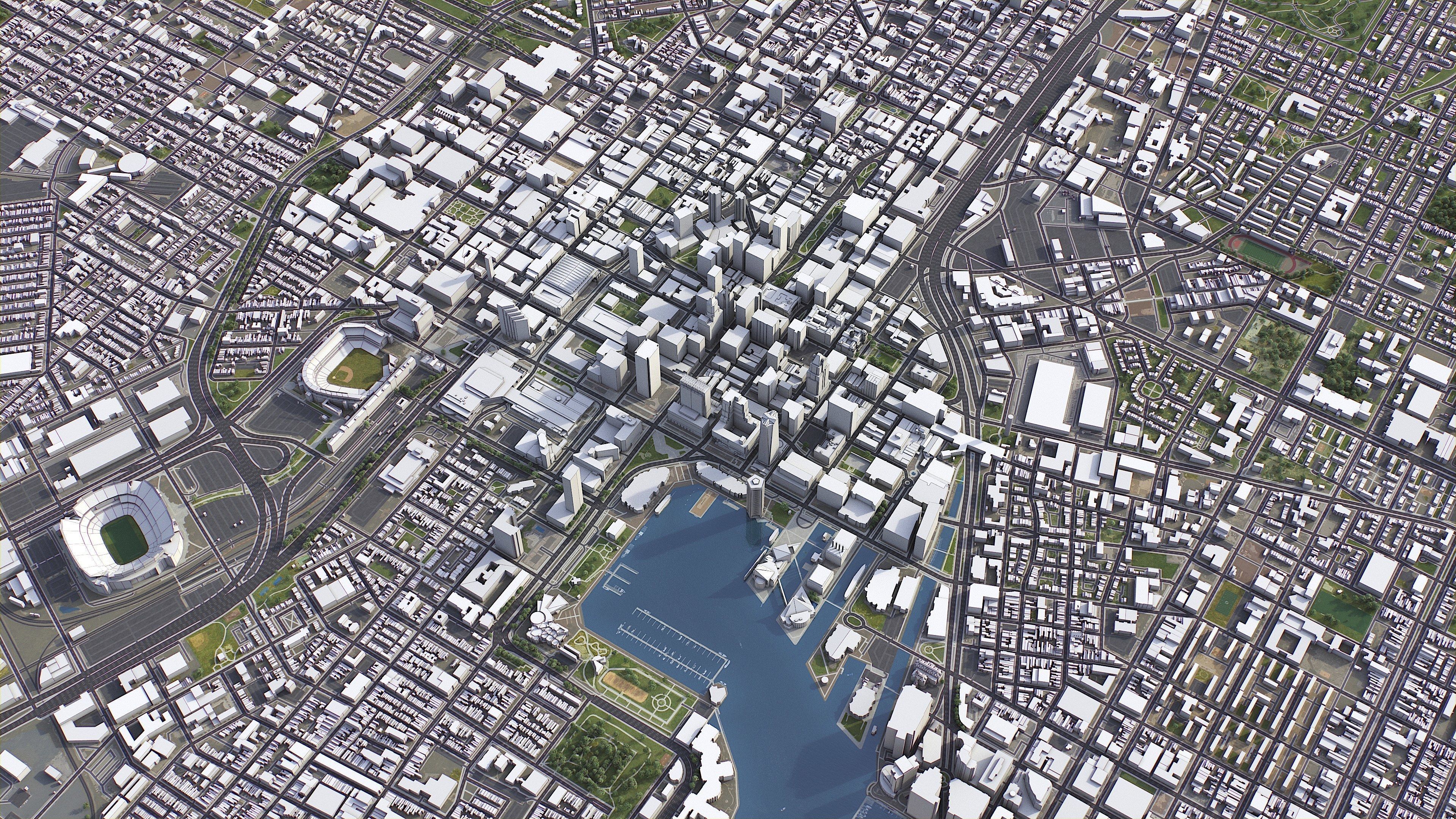Baltimore - 3D City Model Low-poly 3D model_6