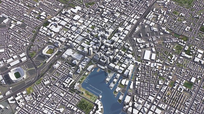 Baltimore - 3D City Model Low-poly 3D model 7