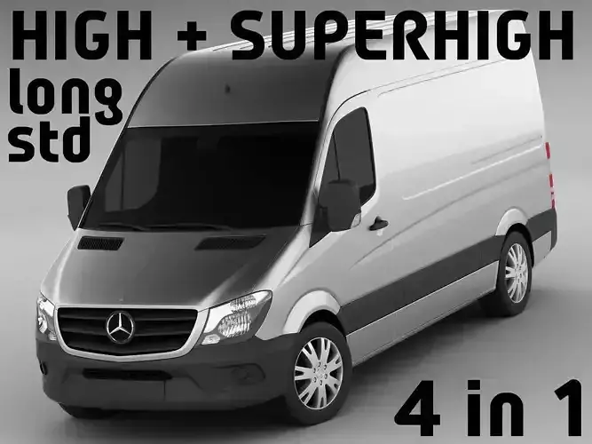  Mercedes Sprinter 2014 High and Superhigh 3D model