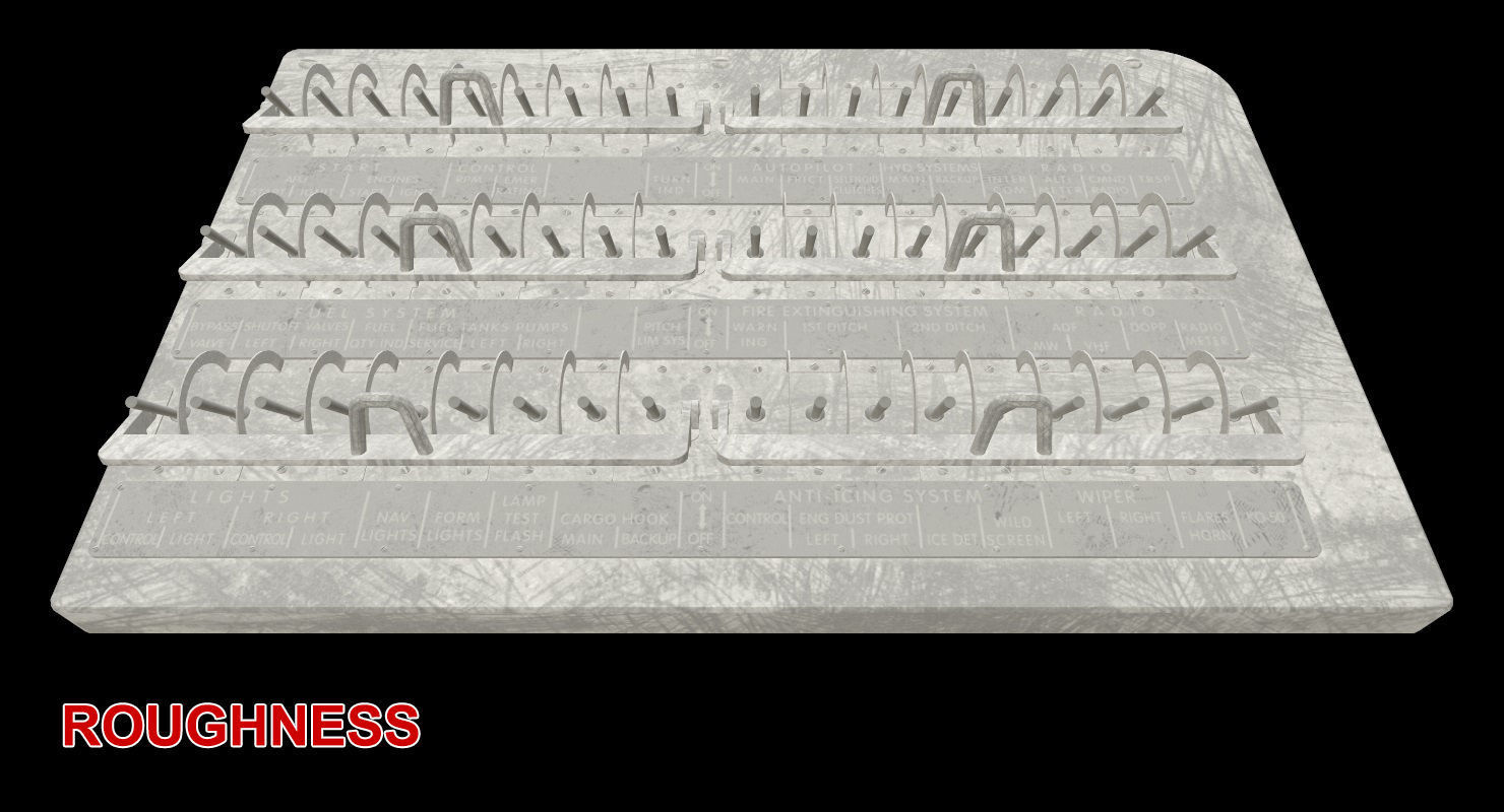 Mi-8MT Mi-17MT Right Circuit Breaker Console English Low-poly 3D model_21