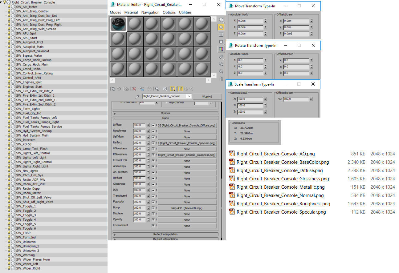 Mi-8MT Mi-17MT Right Circuit Breaker Console English Low-poly 3D model_28