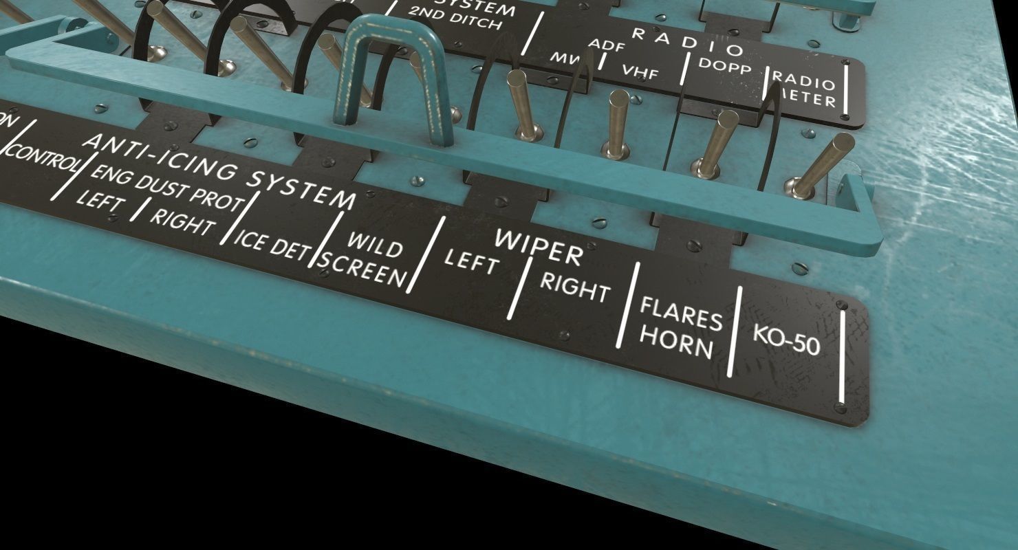Mi-8MT Mi-17MT Right Circuit Breaker Console English Low-poly 3D model_3