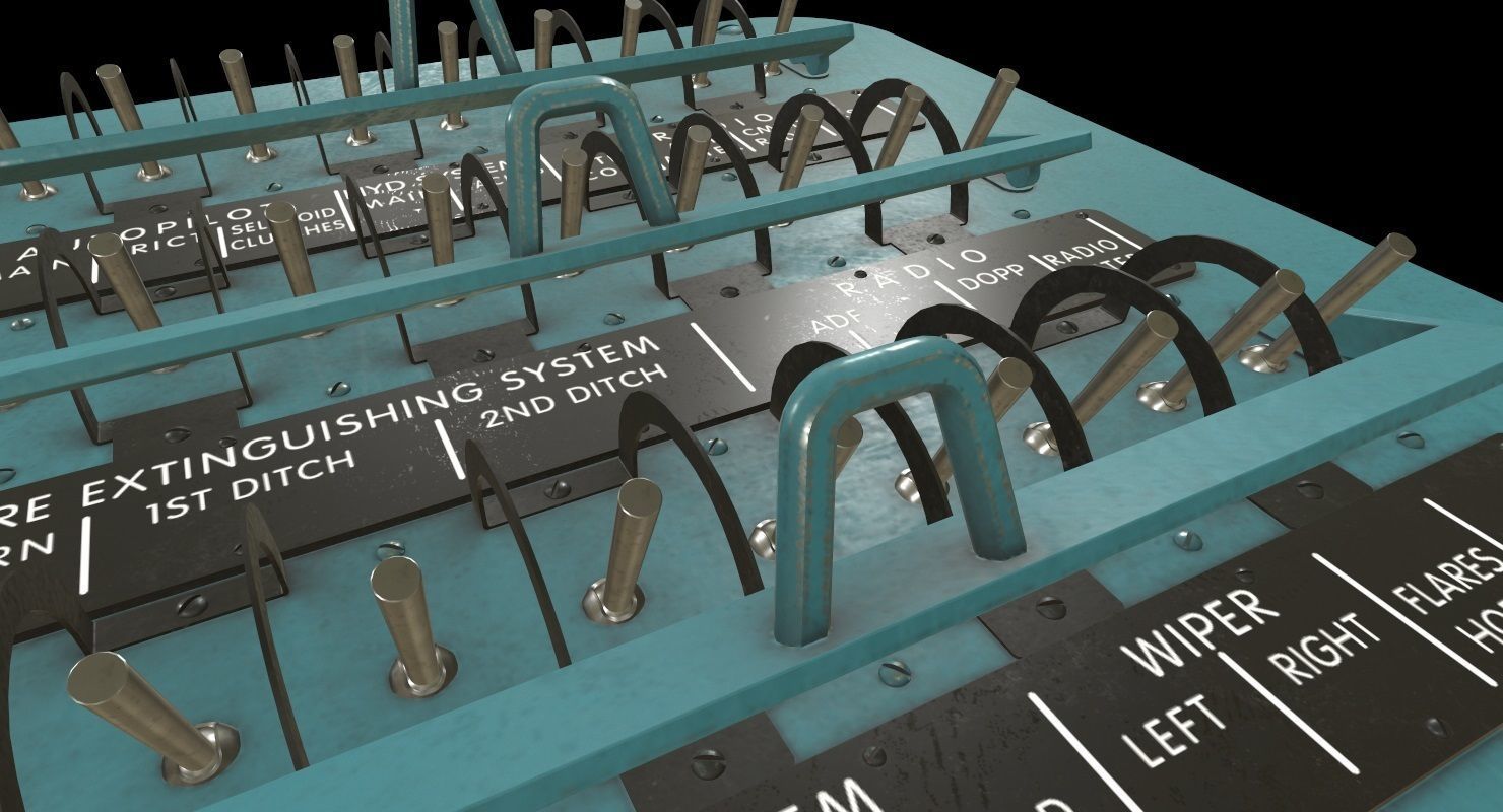 Mi-8MT Mi-17MT Right Circuit Breaker Console English Low-poly 3D model_7
