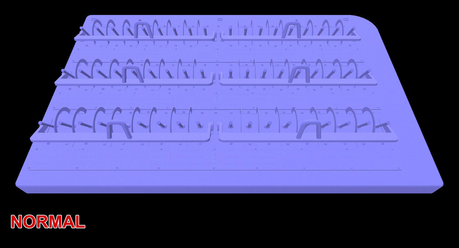 Mi-8MT Mi-17MT Right Circuit Breaker Console Russian Low-poly 3D model_23
