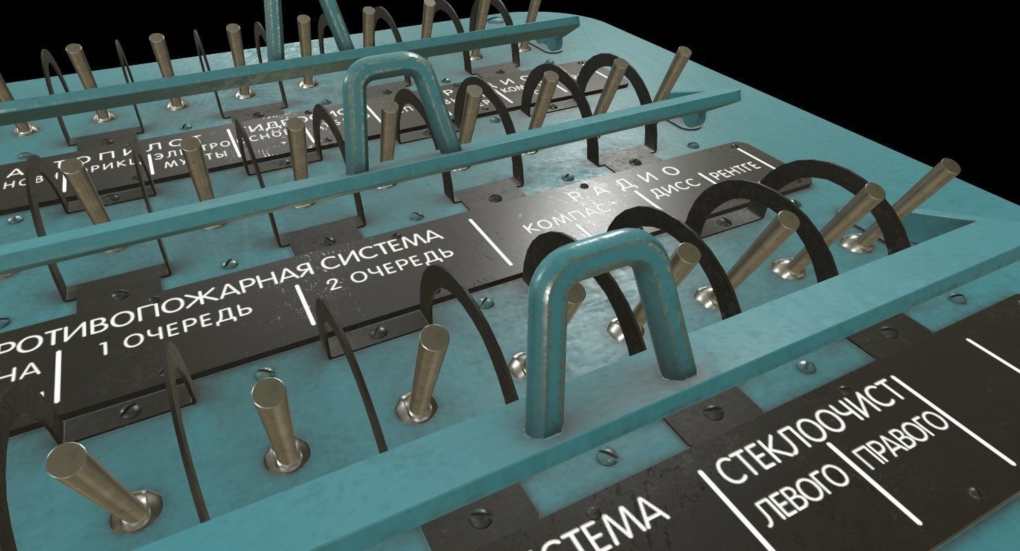 Mi-8MT Mi-17MT Right Circuit Breaker Console Russian Low-poly 3D model_7